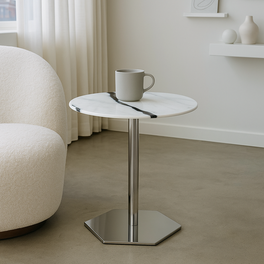 Onyx Vein Marble Side  Table