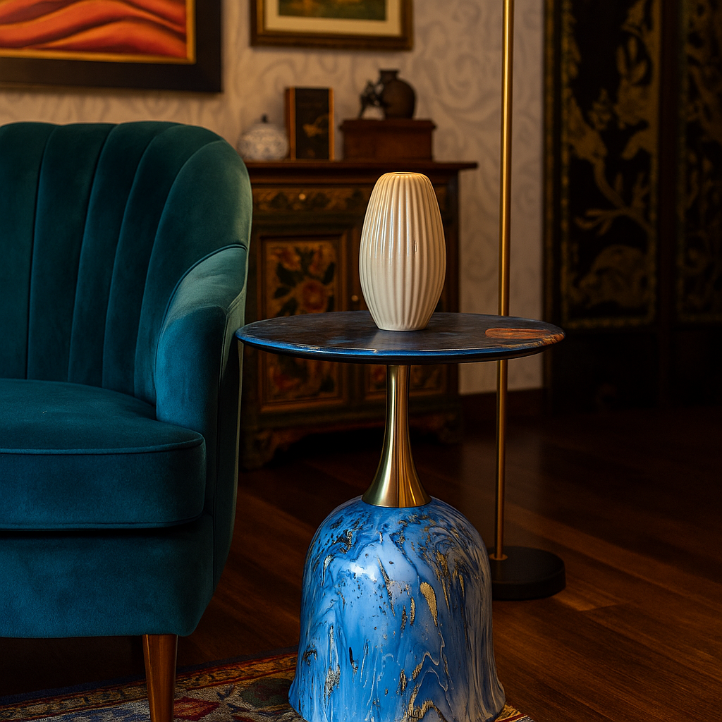 Celestia Bleu Side Table