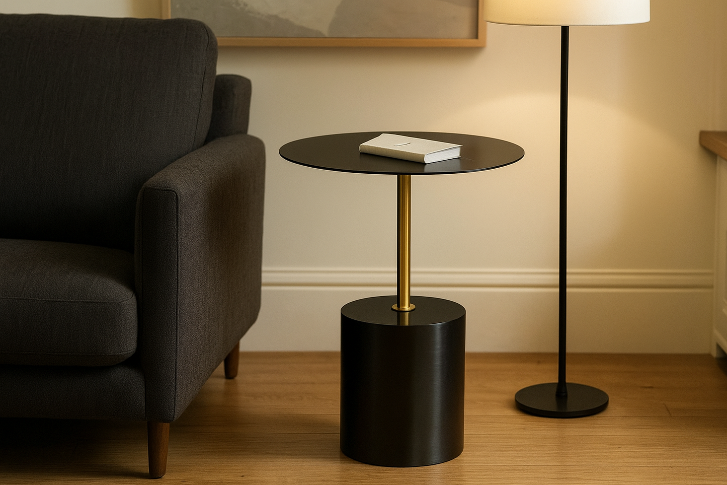 Obsidian Drum Side Table