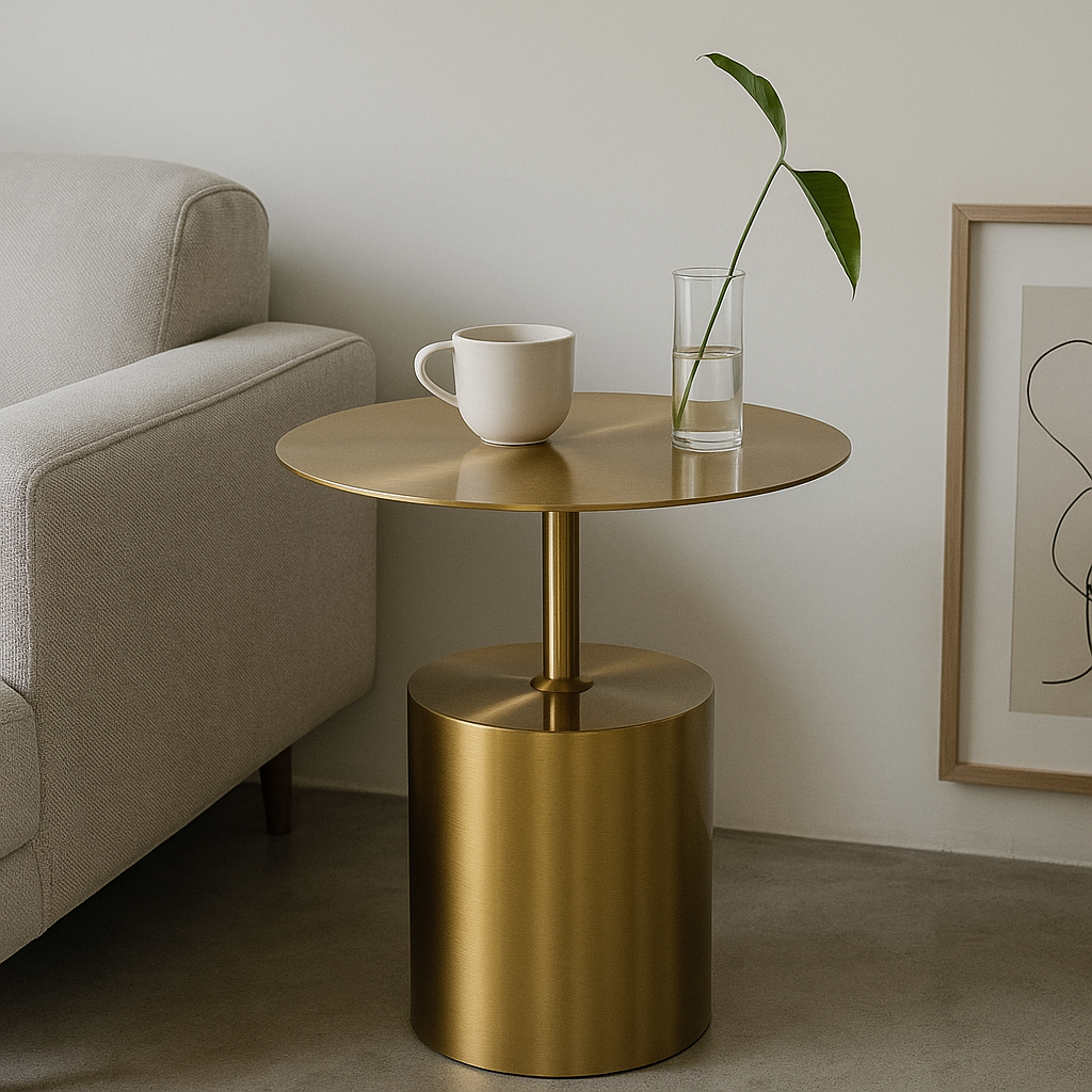 Obsidian Drum Side Table