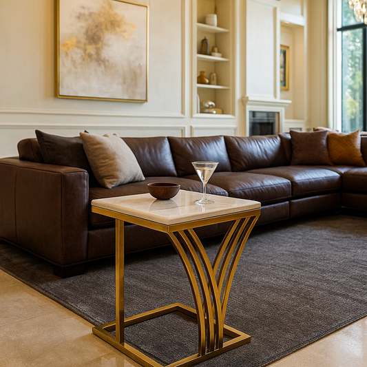 Golden marble table