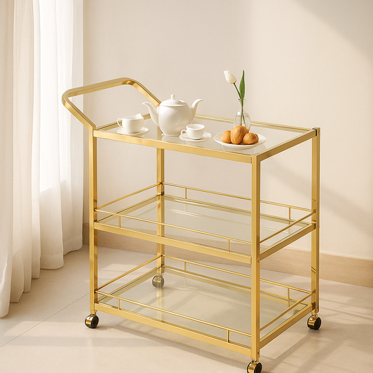 Galleria Glass Serving Trolley