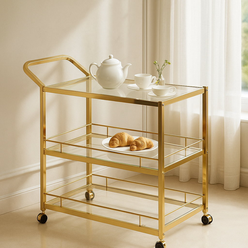 Galleria Glass Serving Trolley