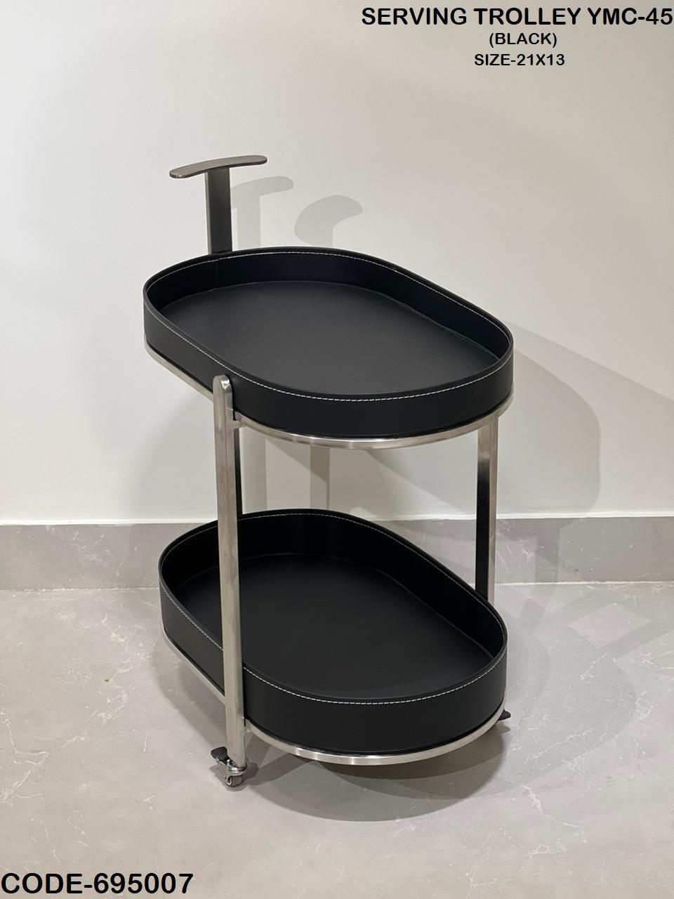 Auburn Luxe Leather Serving Trolley