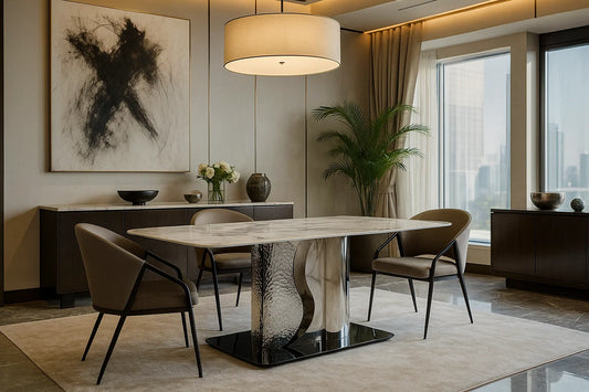 Marquina Wave Marble Dining Table