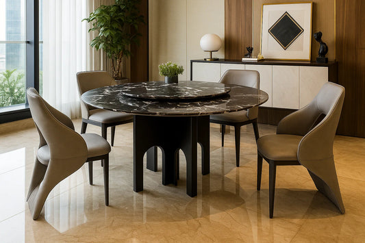 Obsidian Halo Dining Table set