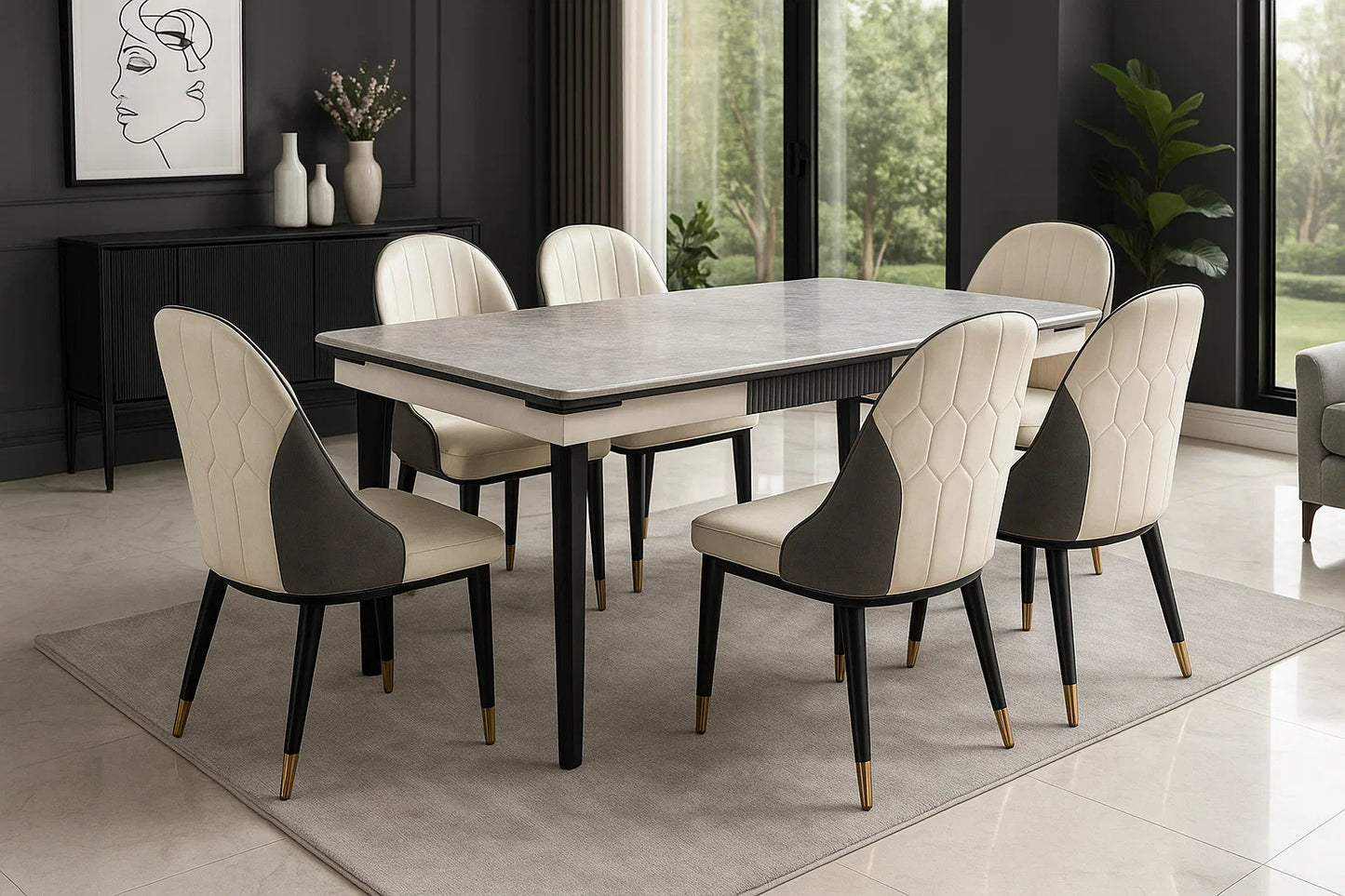 Elara GlacierEdge Dining Table Set