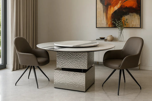 Stellar QuartzHalo Dining Table Set