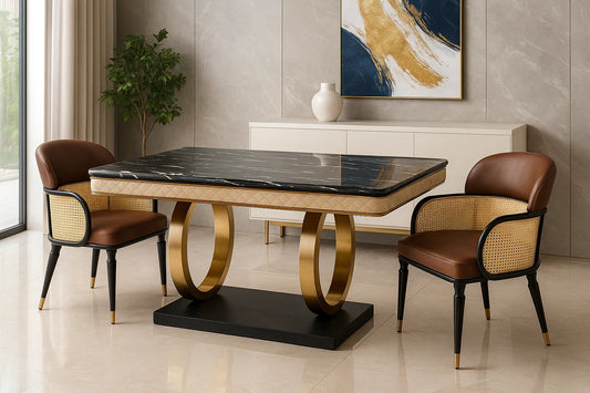 Aurum Noir Dining Table Set