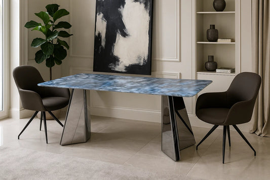 Azzuro Mirage Marble Dining Table
