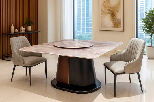 Rosa Oro Marble Dining Table
