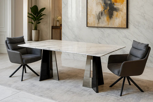 Elvano Linear Marble Dining Table
