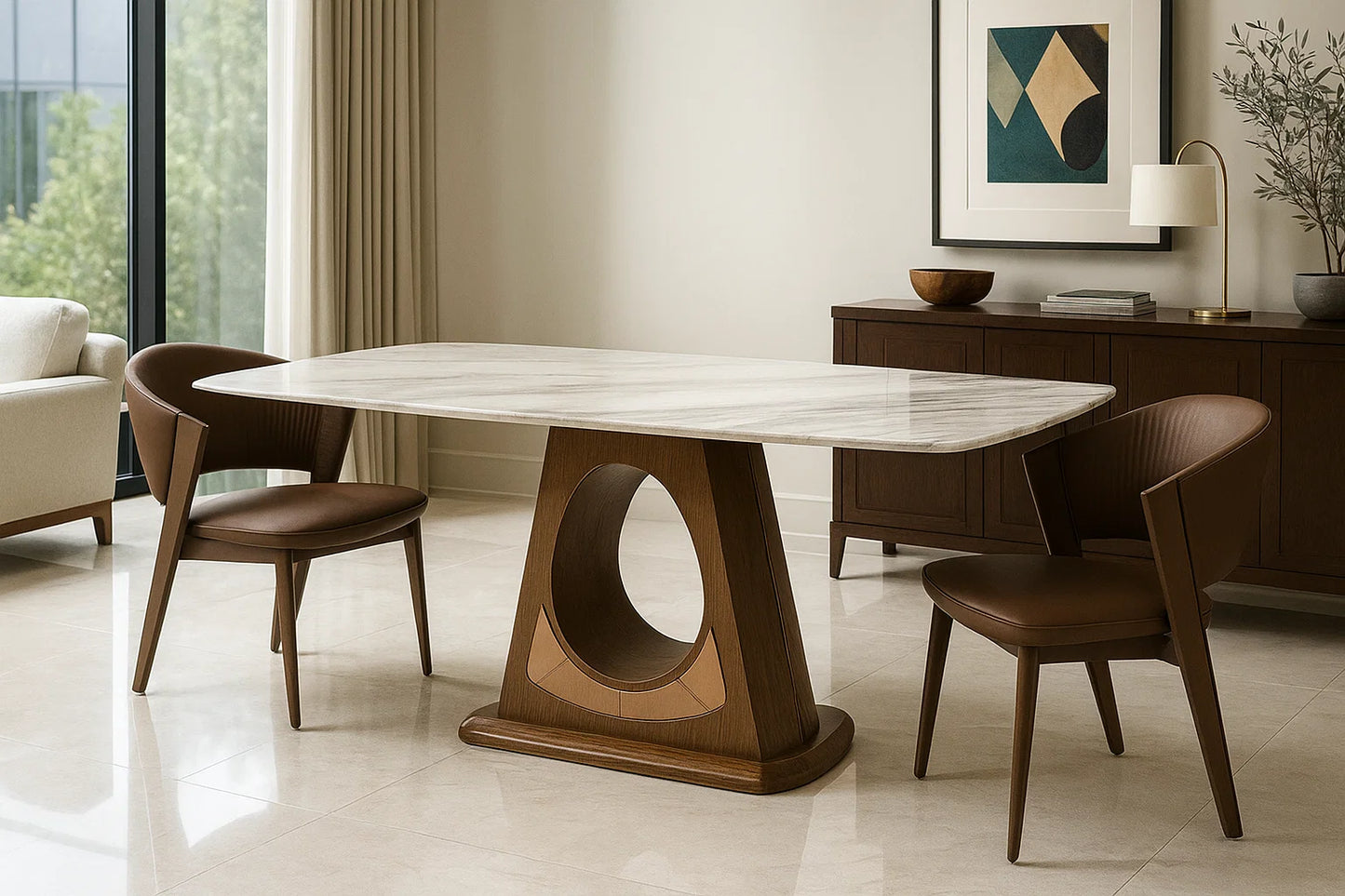 Auden Frame Marble Dining Table