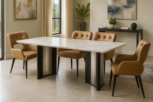 Alto Edge Marble Dining Table