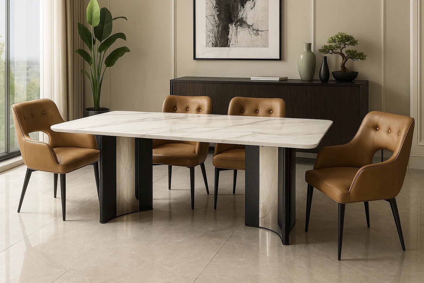 Alto Edge Marble Dining Table