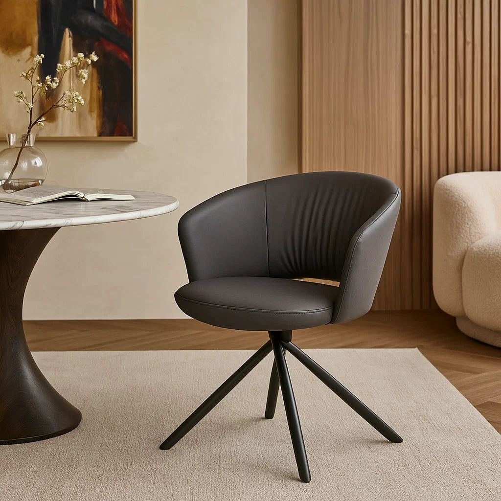 Lunaris Grey Swivel Dining Chair