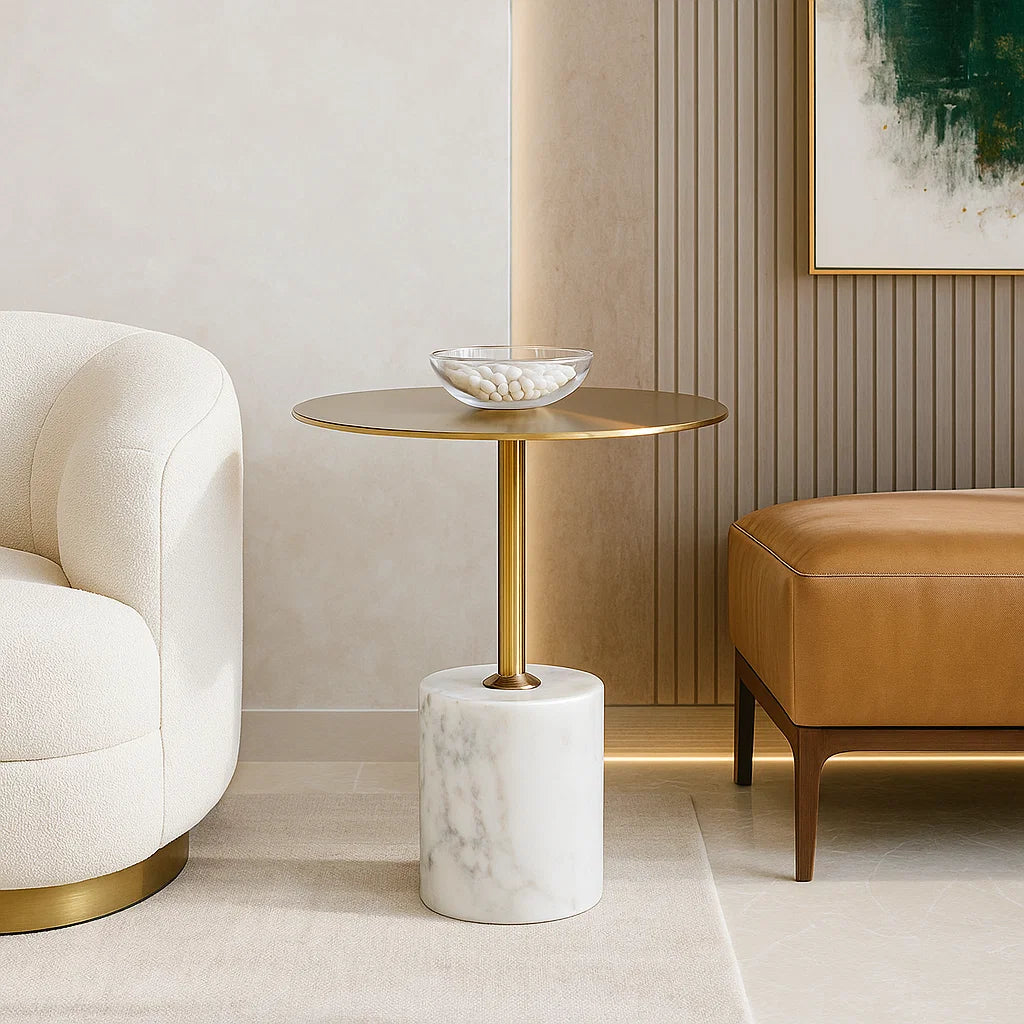 Marbella Brass Cylinder Table