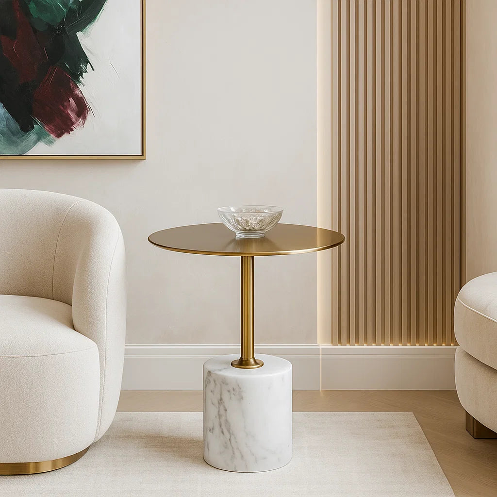 Marbella Brass Cylinder Table