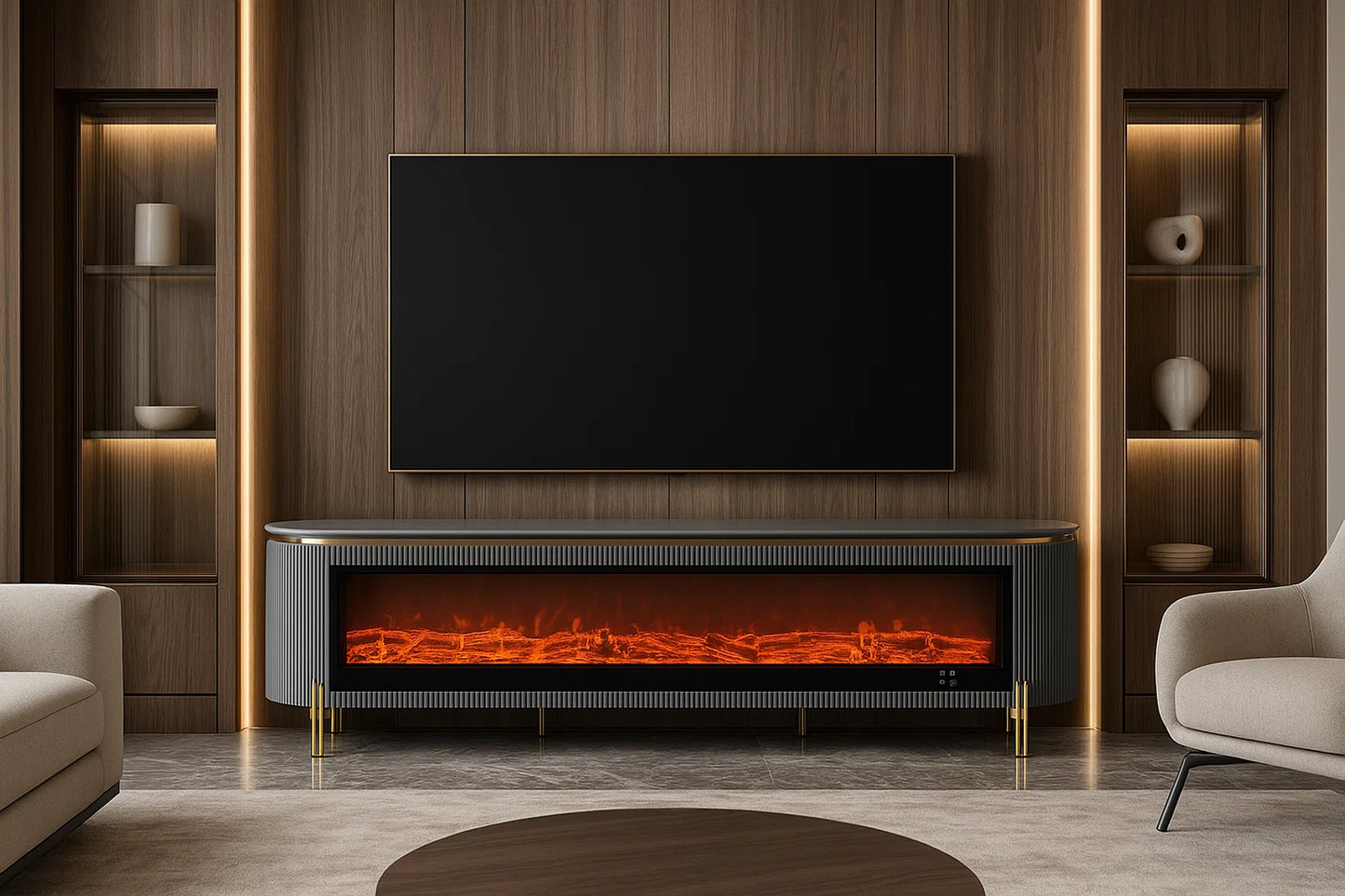 Regal Flame Marble LED Fireplace Runner
