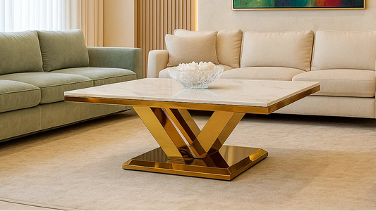 Vertex Marble V-Base Center Coffee Table