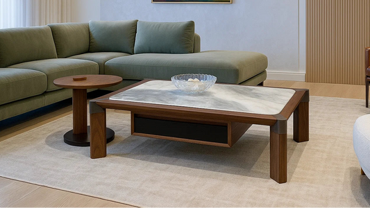 Volterra Wood & Stone Center Coffee Table