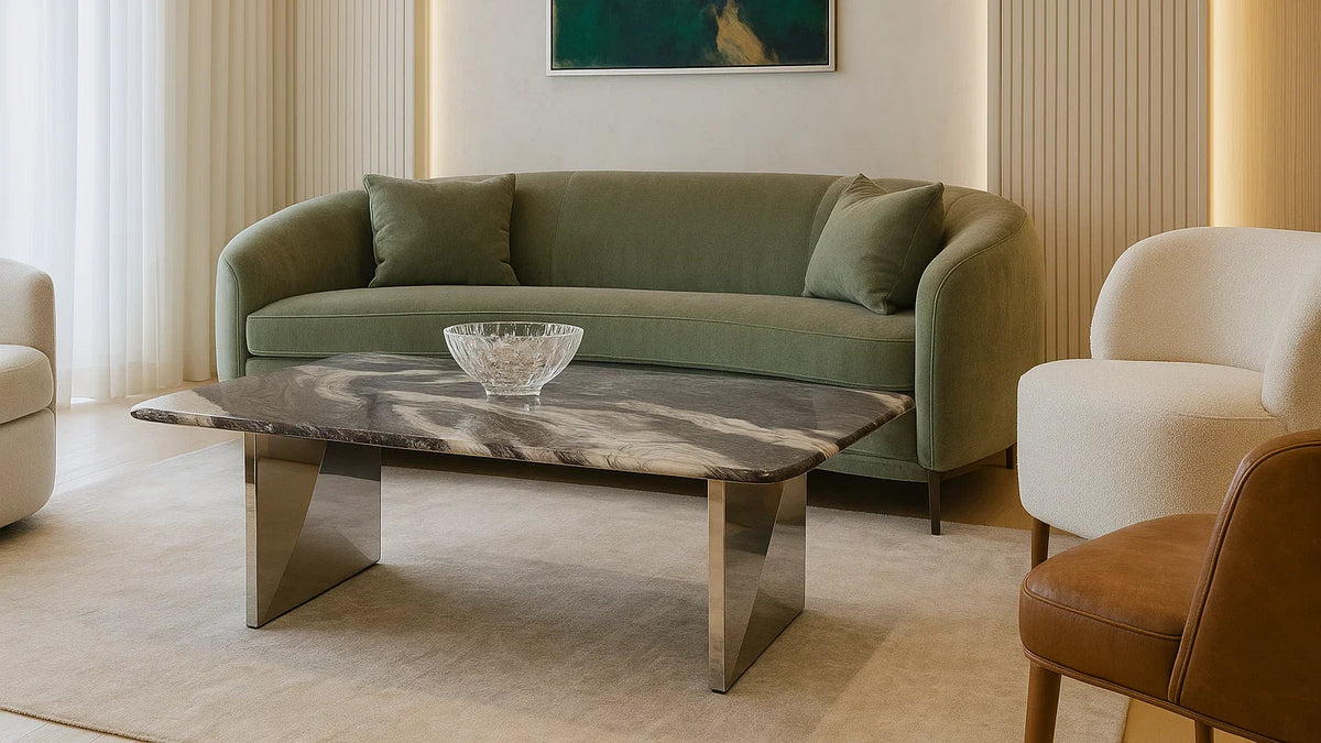Stratus Vein Marble Center Coffee Table