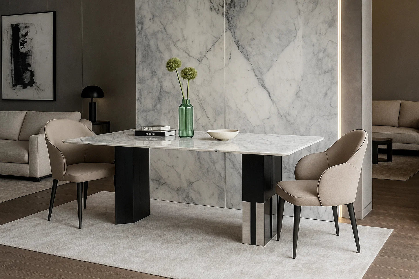 Meridian Luxe Marble Dining Set