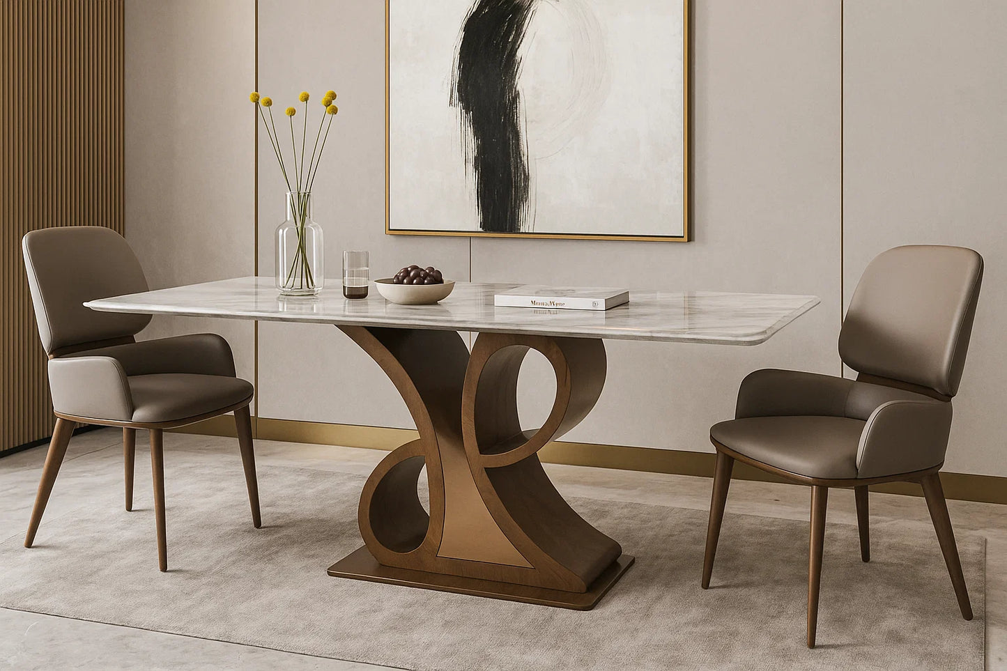 Volute Sculpt Marble Dining Table