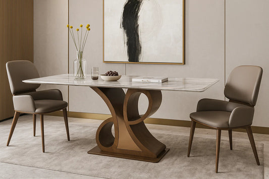 Volute Sculpt Marble Dining Table