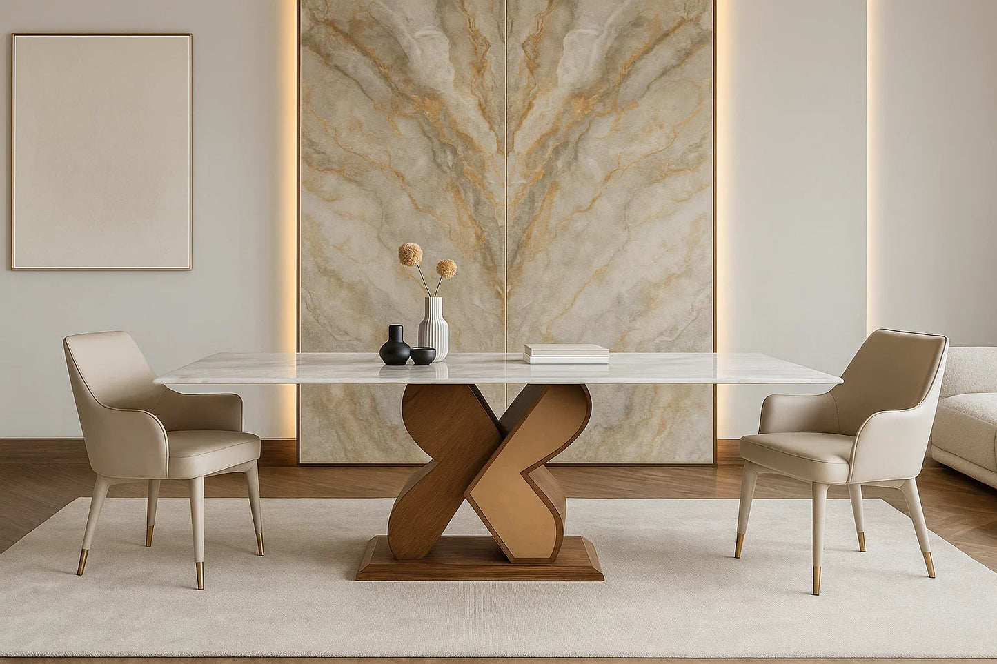 Xylo Forma Marble Dining Table