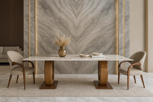 Orbis Twin Marble Dining Table