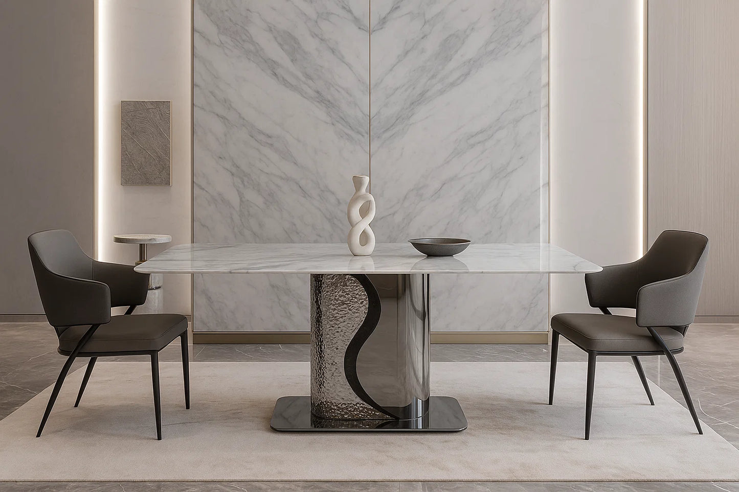 Celestium Wave Marble Dining Table