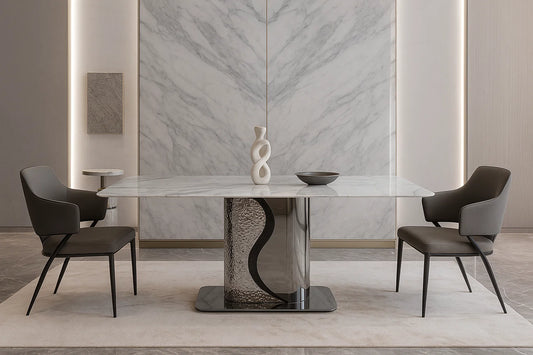 Celestium Wave Marble Dining Table