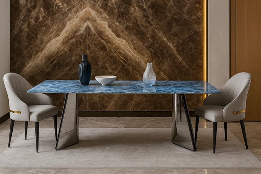 Glacial Mirage Blue Marble Dining Table