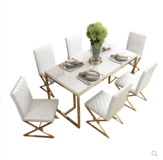 Postmodern light luxury simple dining table and chair