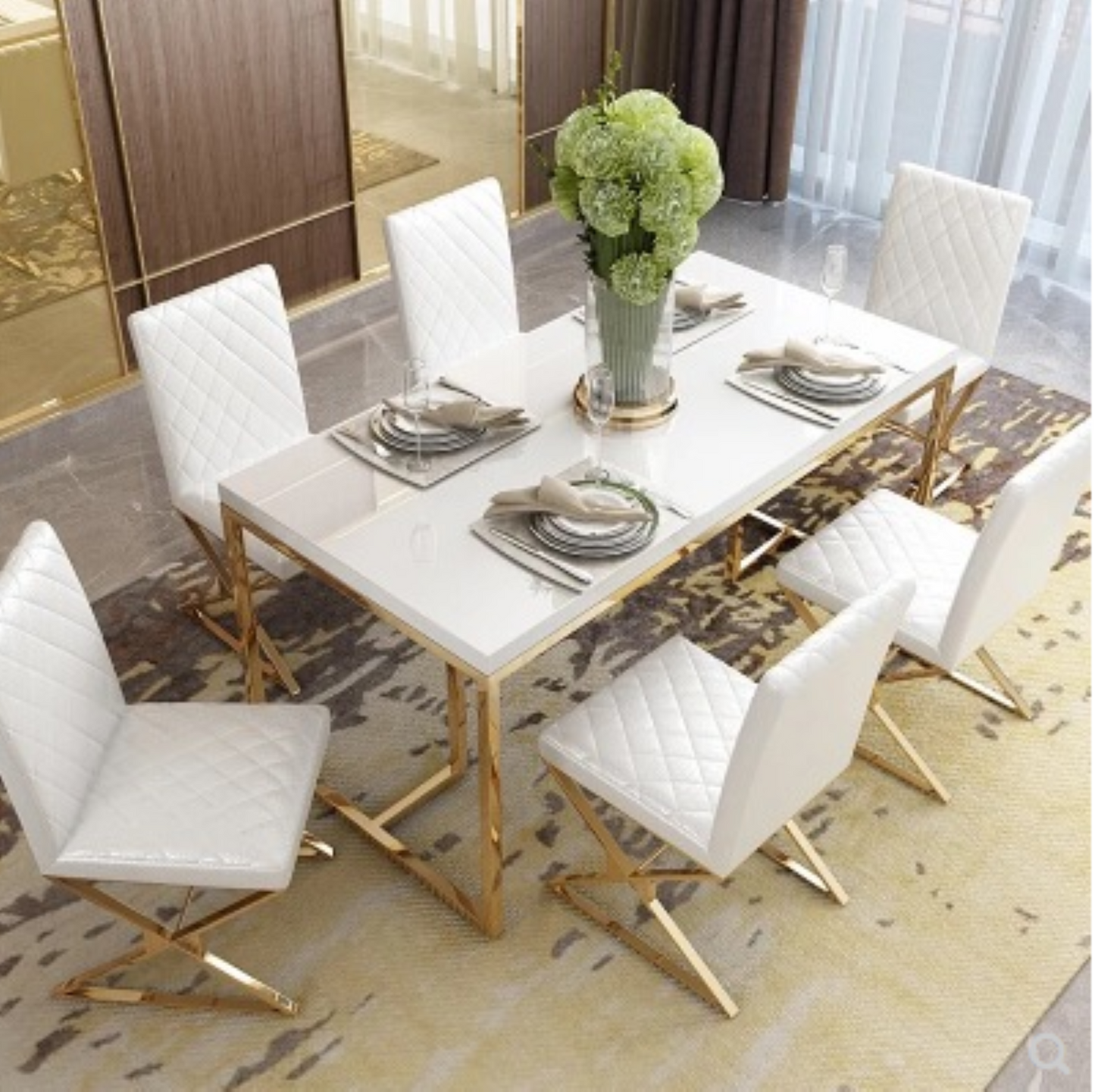 Postmodern light luxury simple dining table and chair